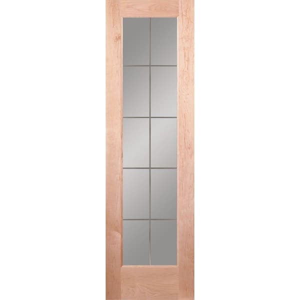 Feather River Doors 24 in. x 80 in. 10 Lite Illusions Woodgrain Unfinished Maple Interior Door Slab