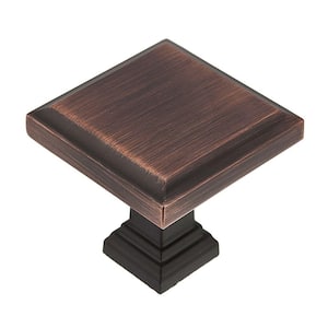 Mirabel Collection 1-1/4 in. (32 mm) x 1-1/4 in. (32 mm) Brushed Oil-Rubbed Bronze Transitional Cabinet Knob