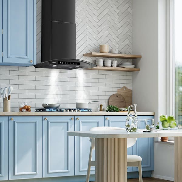 30 in. 900 CFM Ducted Wall Mount Range Hood in Black Stainless Steel With Gesture/Touch, Steel Filters and 3-Min Delay