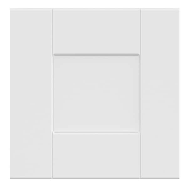 Shaker 11.5 in. W x 0.75 in. D x 11.125 in. H in Satin White Cabinet Door Sample