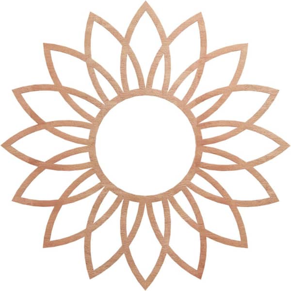 Ekena Millwork 34 in. x 11.875 in. x 0.25 in. Wood Medallion Moulding