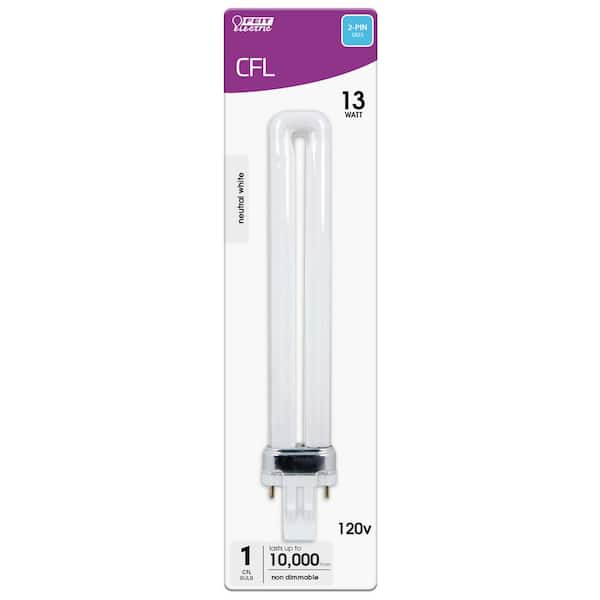 13-Watt Equivalent PL CFLNI Twin Tube 2-Pin Plug-in GX23 Compact Fluorescent CFL Light Bulb, Bright White 3500K(24-Pack) 13-Watt Equivalent PL CFLNI Twin Tube 2-Pin Plug-in GX23 Compact Fluorescent CFL Light Bulb, Bright White 3500K(24-Pack)