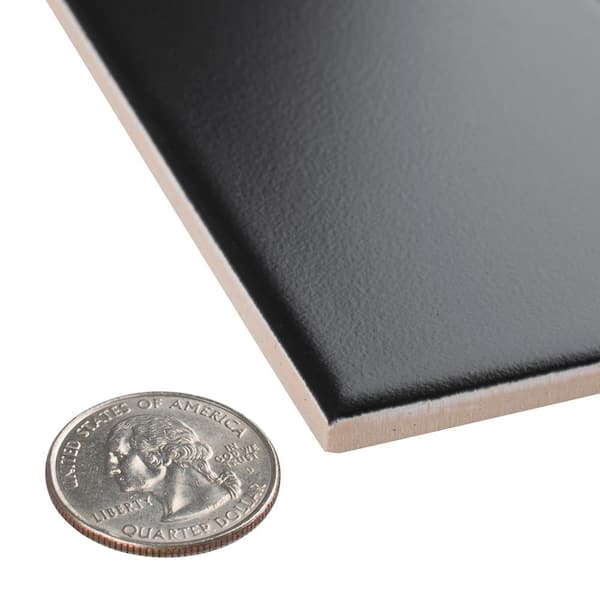 Merola Tile Crown Heights Matte Black 3 in. x 6 in. Ceramic Wall