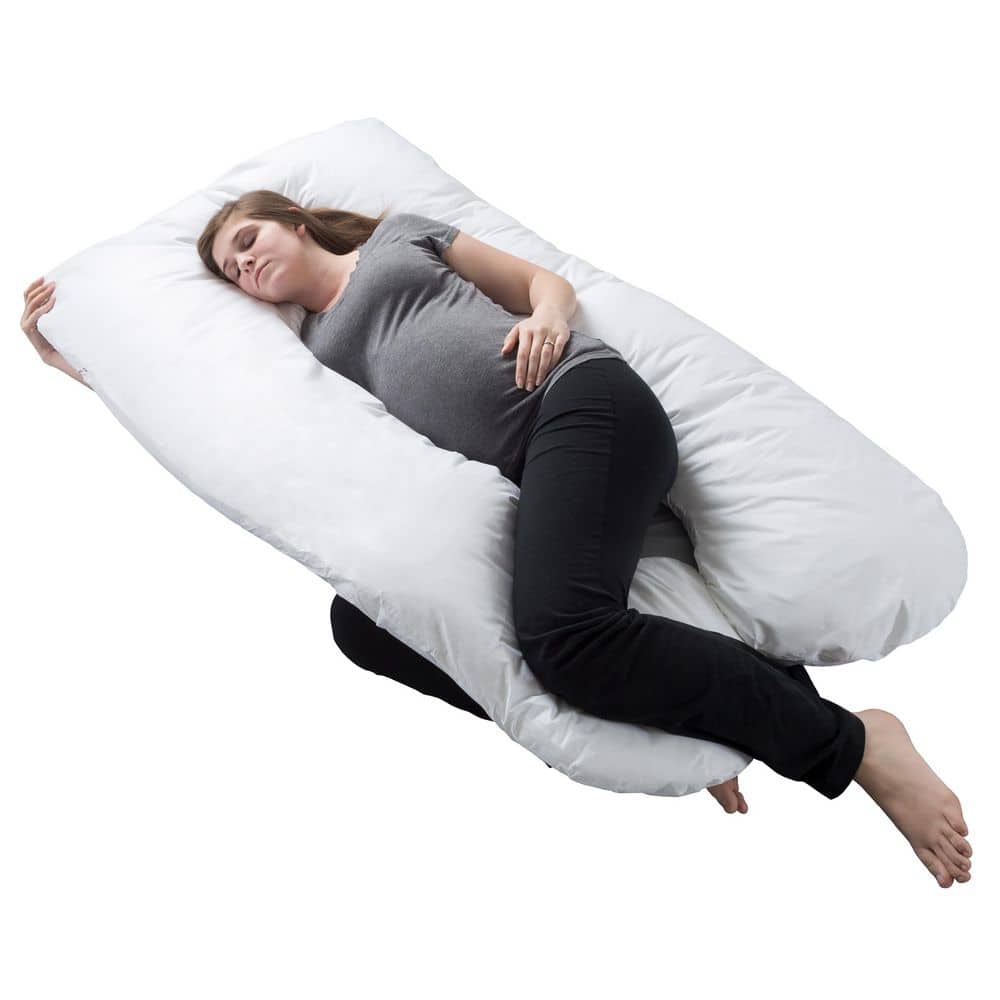 Remedy Full Body Contour U Pillow 64-PREGN-U-WHI The Home Depot