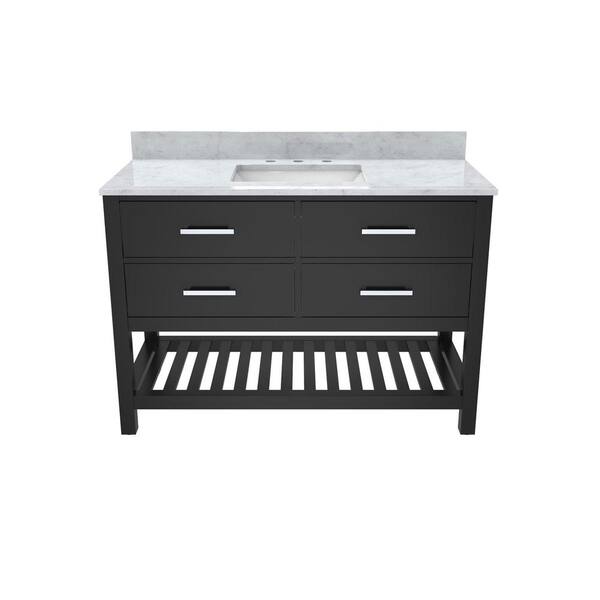 DreamLine Valencia 48 in. W x 22 in. D x 34 in . H Oak Console Vanity with Rectangular