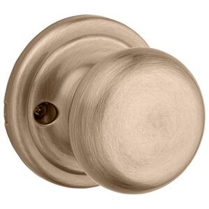 Juno Antique Brass Half-Dummy Door Knob with Microban Antimicrobial Technology
