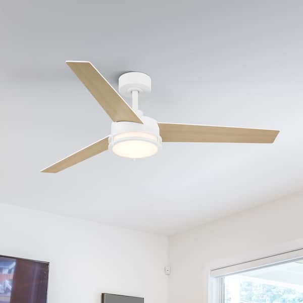Designers Fountain Cassini 52 in. Smart Indoor/Covered Outdoor Matte White Modern Adjustable White and RGB Ceiling Fan Light with Remote