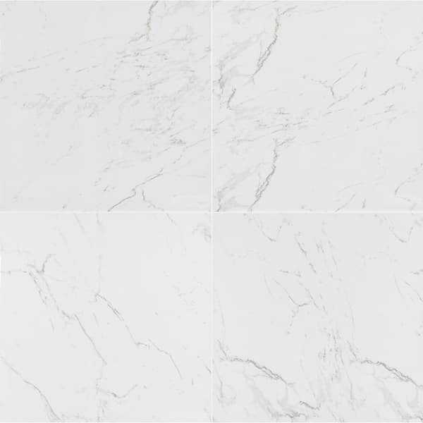 MSI Take Home Tile Sample - Cararra 4 in. x 4 in. Polished Porcelain ...