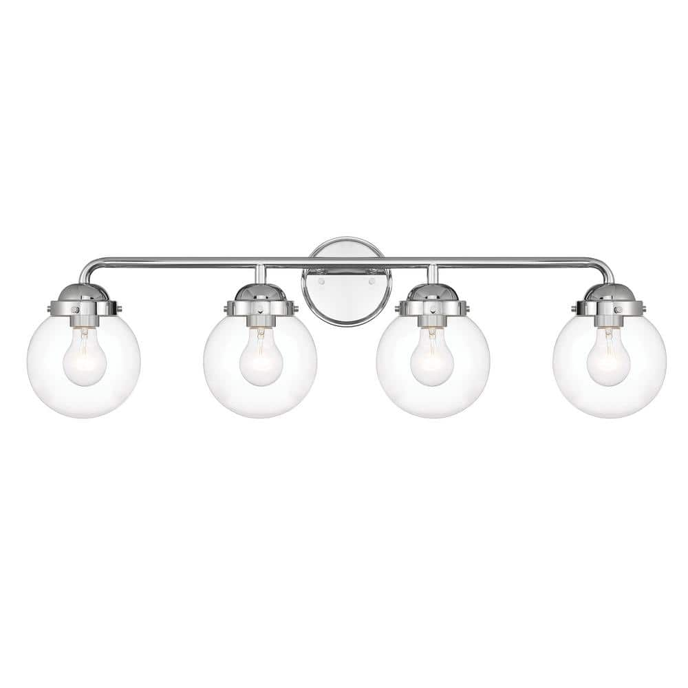 Vanity Art 10104CH Modern Globe 4 Light Vanity Light - Chrome