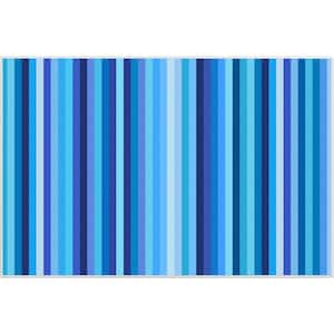 Crayola Stripe Blue 3 ft. 3 in. x 5 ft. Area Rug
