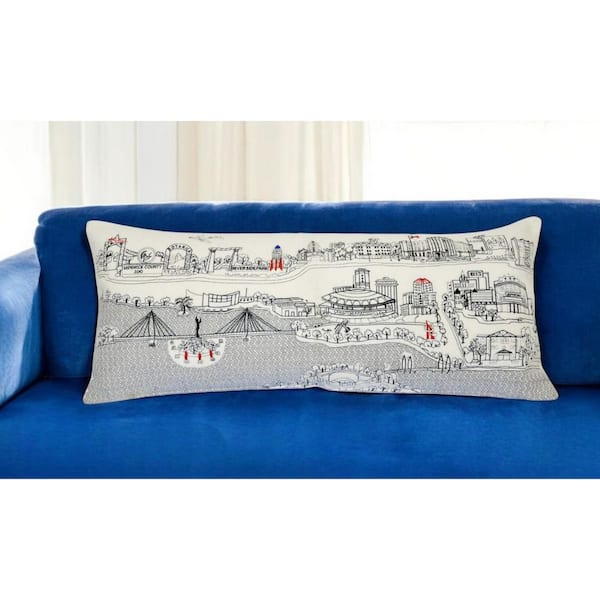 Cream Solid Polyester 14 in. x 35 in. Throw Pillow
