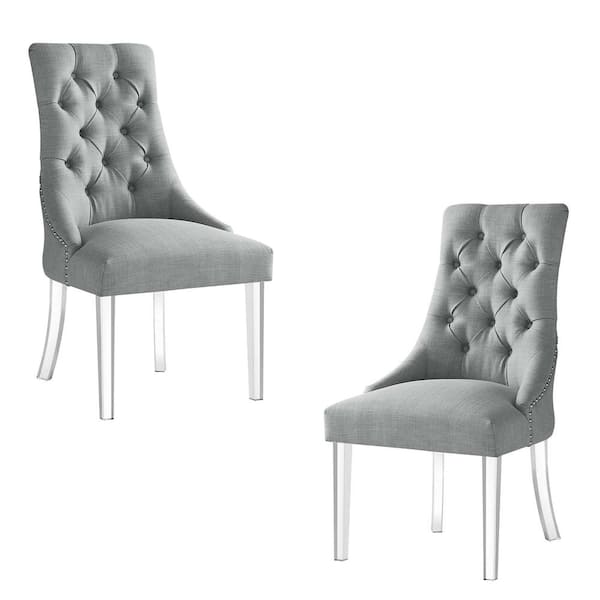 Dining room chairs discount with acrylic legs