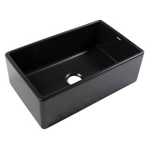 Bradstreet II 33 in. Undermount Farmhouse Single Bowl Matte Black Fireclay Kitchen Sink