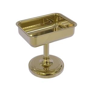 Vanity Top Soap Dish in Unlacquered Brass