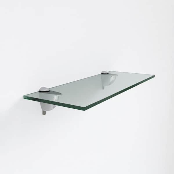 国産 Spancraft Glass Oriole Glass Shelf， Chrome， 4.75 x 36