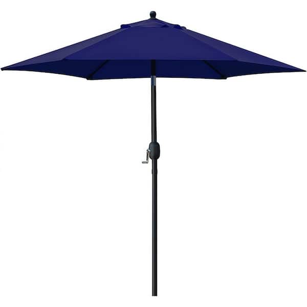 7.5 ft. Patio Umbrella in Navy Blue, Outdoor Table Umbrella w/ Crank Lift and Push Button Tilt, for Garden Backyard Deck