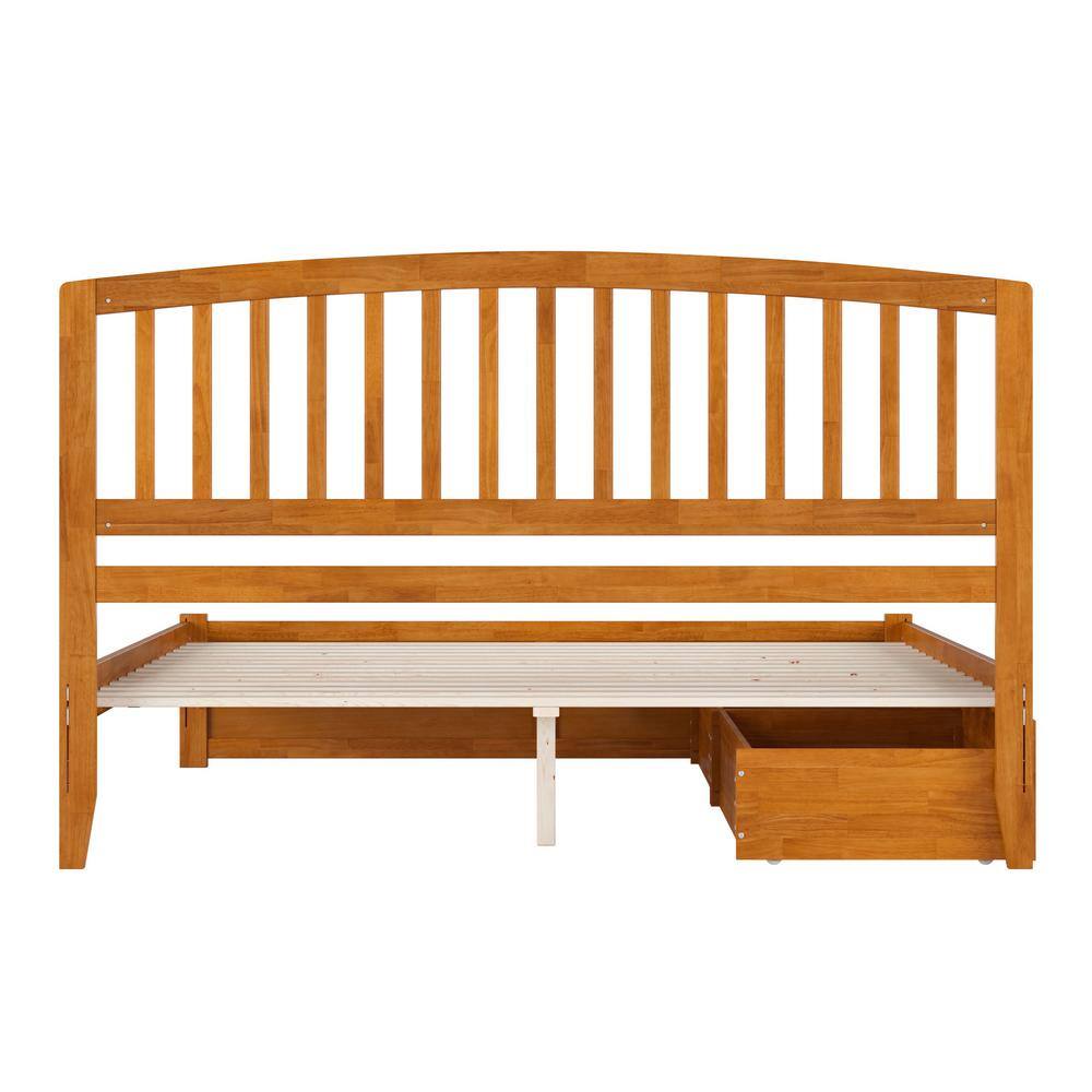 Richmond Light Toffee King Wood Platform Bed with Storage Drawers