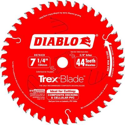 TREXBlade 7-1/4 in. x 44-Tooth Composite Material/Plastics Circular Saw Blade