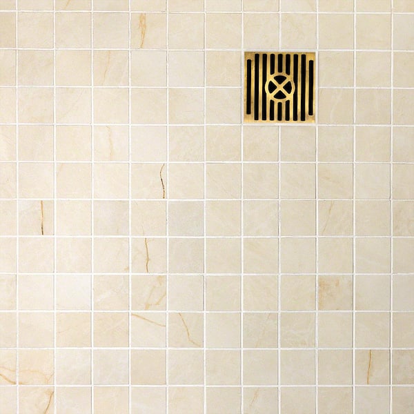 Marmo Crema 12 in. x 12 in. Matte Marble Look Porcelain Mosaic Tile (1 sq. ft./Sheet)