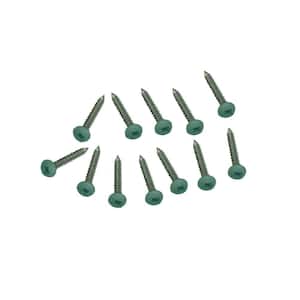 1-1/2 in. Forest Green Plastic Lattice Stainless Steel Screws (12-Pack)