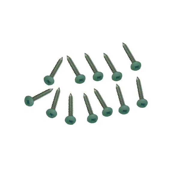 Veranda 1-1/2 in. Forest Green Plastic Lattice Stainless Steel Screws (12-Pack)