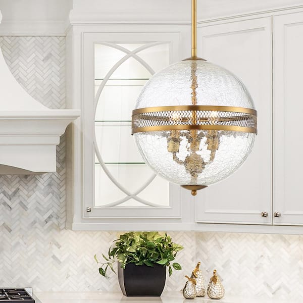 Savoy House Stirling 12 in. W x 13 in. H 3-Light Warm Brass Shaded