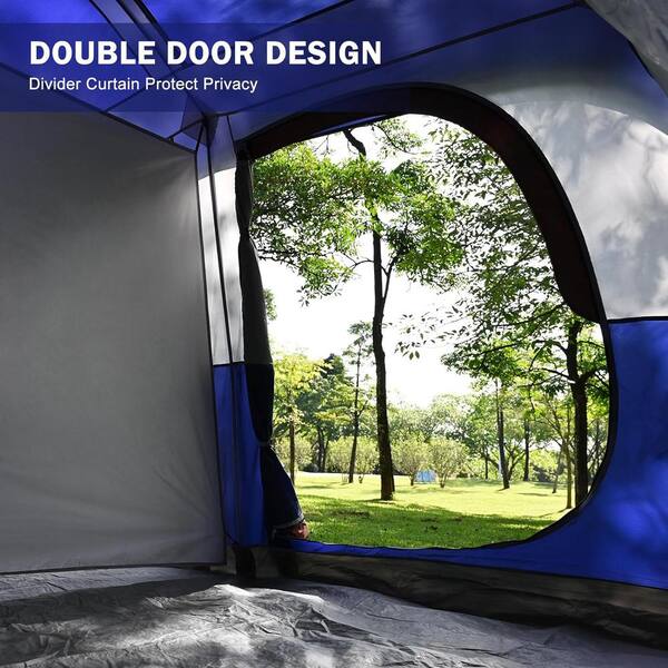 Cesicia Outdoor Double Layer 14 ft. x 9 ft. x 82 in. 9-Person Blue 