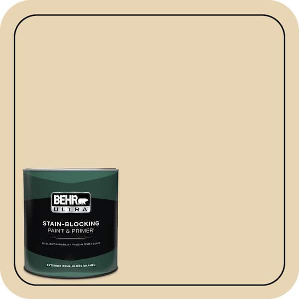 BEHR ULTRA 1 qt. #ICC-93 Champagne Gold Semi-Gloss Enamel Exterior Paint & Primer