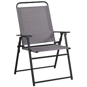 Black Steel Frame Sling Chair Gray