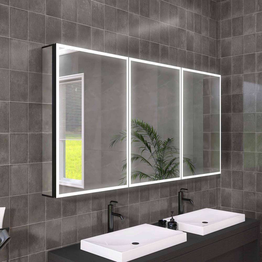 60.1 in. W x 30 in. H Rectangular Aluminum Recessed/Surface Mount LED Medicine Cabinet with Mirror price history on PriceWatchPro