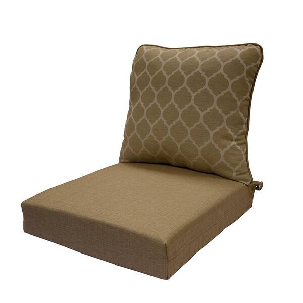 Hampton Bay 24 x 24 CushionGuard Toffee Trellis Deep Seating