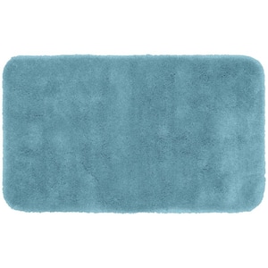 Finest Luxury Basin Blue 30 in. x 50 in. Washable Bathroom Accent Rug