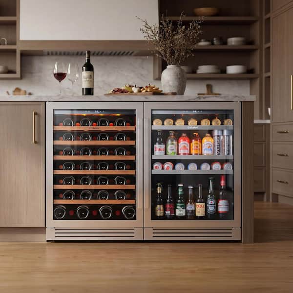 Ca'Lefort 48 in. Dual Zone 54-Wine Bottles & 220-Cans Beverage