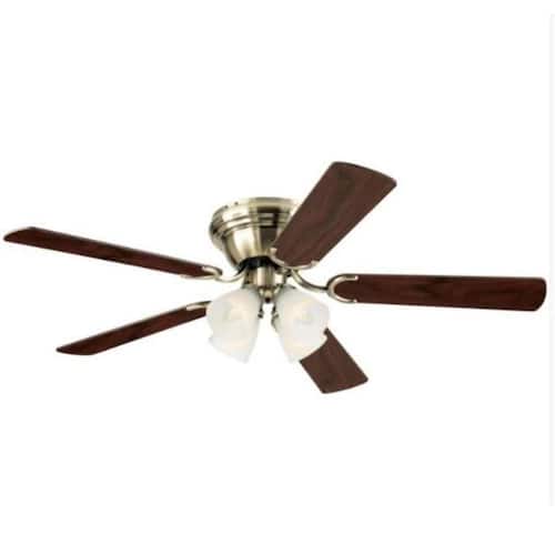 Contempora IV Antique Brass 52 in. Indoor Ceiling Fan with Reversible Oak/Walnut Blades Ceiling Fans With Lights