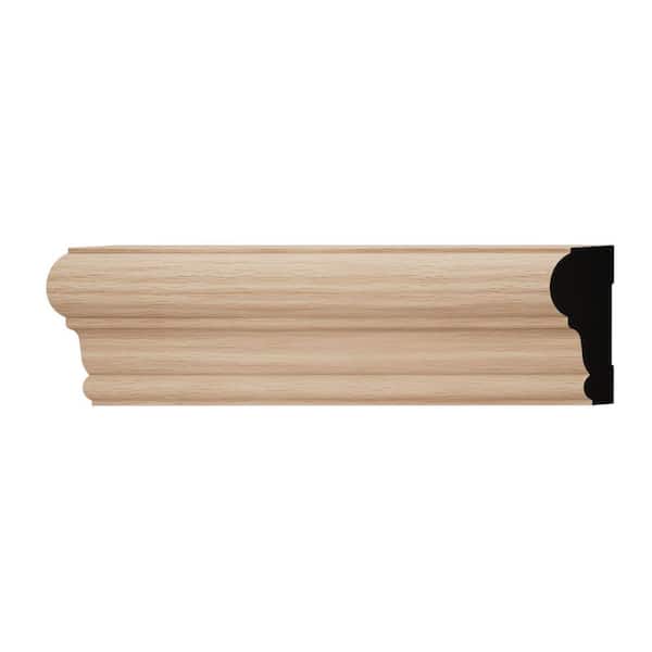 Ekena Millwork WM392 1 in. D x 2.38 in. W x 6 in. L Wood (Red Oak) Chair Rail Sample