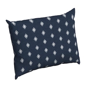 Sapphire Diamond Geo Rectangle Outdoor Throw Pillow