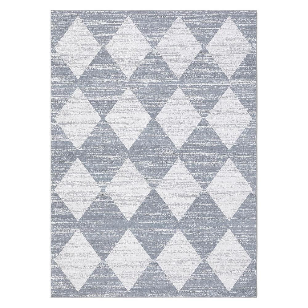 Modern Geometric Diamond Soft Non-slip Thin Washable Foldable Bedroom Laundry Home Decor Gray 10 ft. x 13 ft. Area Rug price history on PriceWatchPro