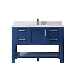 Grayson 48 in. Bath Vanity in Jewelry Blue with Composite Vanity Top in White with White Basin