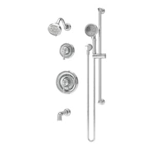 Braston HydroMersion Double Handle Tub and Shower Trim Kit with Hand Spray in Polished Chrome (Valve Not Included)