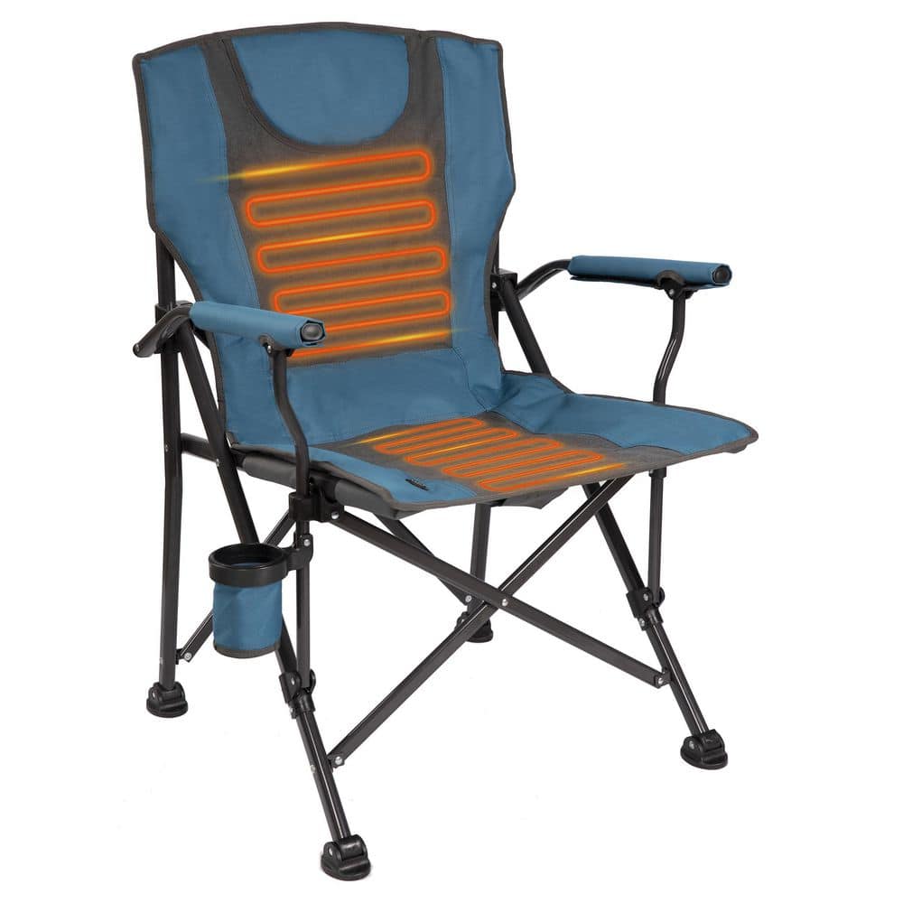 Seasonal Expressions Blue Polyester Heated Camping Chair 909722 - The Home  Depot