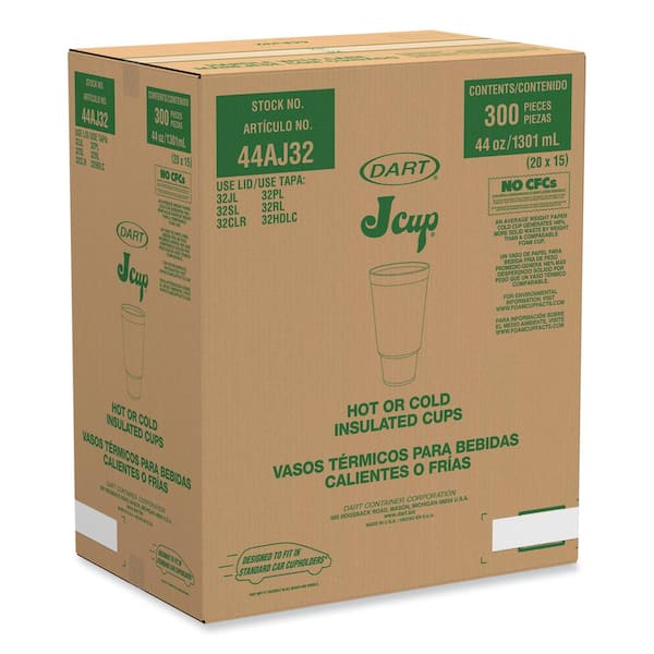 DART 32 oz. White Disposable Foam Cups (25/Bag 20 Bags/Carton) DCC32TJ32 -  The Home Depot