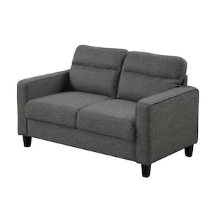 Danna 54.5 in. Gray Polyester 2-Seater Loveseat, Small Space Living