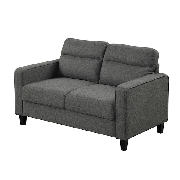 Furniture of America Danna 54.5 in. Gray Polyester 2-Seater Loveseat, Small Space Living