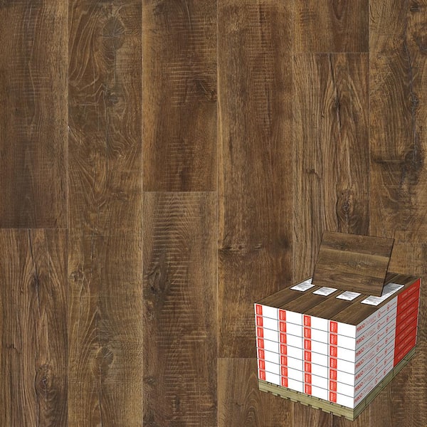 Pergo Outlast+ Cocoa Walters Oak 12mm T x 7.48 in. W Waterproof Laminate Wood Flooring (549.64 sq. ft./pallet)