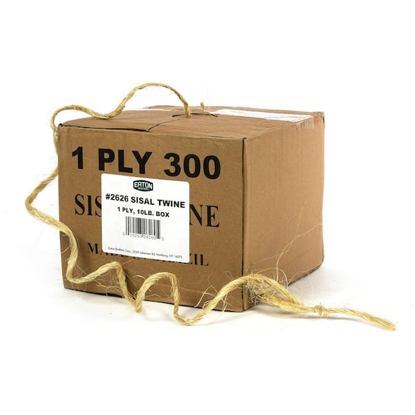 1-Ply Sisal Twine 10 lb. Box-Natural Brazilian Fiber for Tying, Gardening, and Craft Use