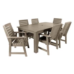 Weatherly 7-Piece Rectangular Plastic Outdoor Dining Set 72 in. x 42 in.