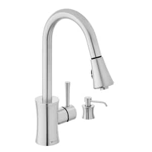 Luca Single-Handle Pull-Down Sprayer Kitchen Faucet in Stainless Steel