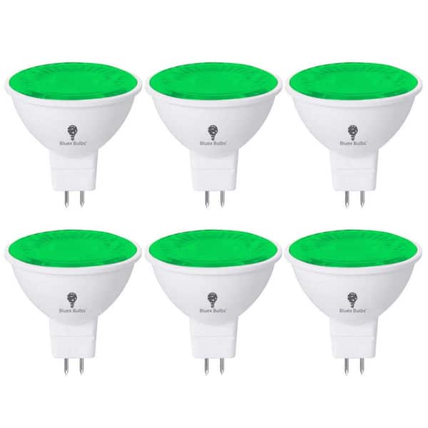 BLUEX BULBS 50-Watt Equivalent MR16 Decorative  LED Light Bulb in Green (6-Pack)