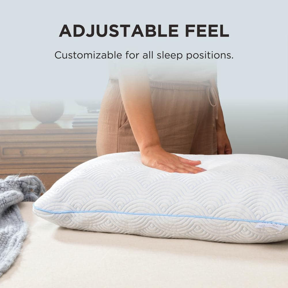 King White Memory Foam Adjustable Cooling Pillow