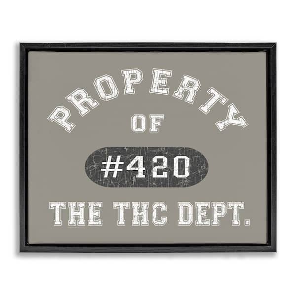 Vintage Property of THC by Higher Learning/Life is High Black Floater Frame Typography Graphic Art Print 17 in. x 21 in.